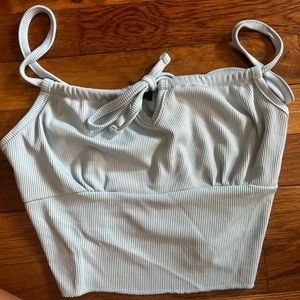 light blue cropped tank top